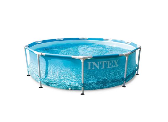 Intex Pool rund 305 x 76 | Beachside Metallrahmen mit Filterpumpe