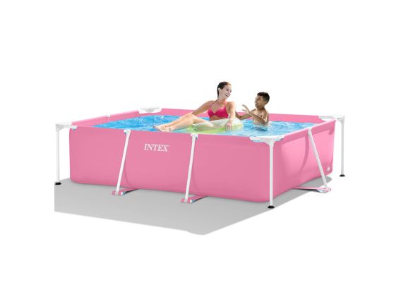 Intex Pool 220 x 150 x 60 - rosa | Rechteckiger Rahmenpool