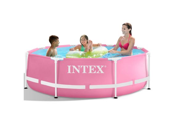 Intex Metallrahmen Pool 244 x 76 cm - rosa