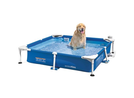 Intex Hundepool 152 x 152 x 30 cm | Frame Pool mit Filterpumpe