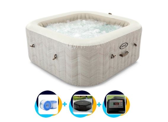 Intex aufblasbarer Whirlpool | 4-Personen Chevron Deluxe 