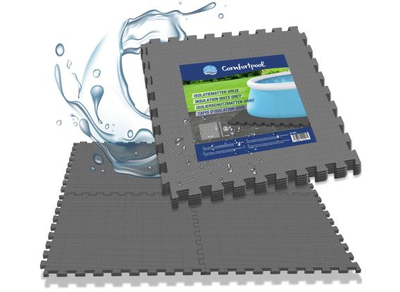 Comfortpool Pool Bodenfliesen Grau | Isolierung und Schutz | Pool Unterlage | 50 x 50 cm