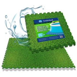 Schwimmbadbodenfliesen - 30 Stück | Grasdruck | Isolierung und Schutz | Schwimmbadunterlage