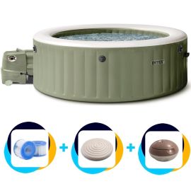 Intex PureSpa Bubble Massage Aufblasbares Spa | 6-Sitzer | Olivgrün