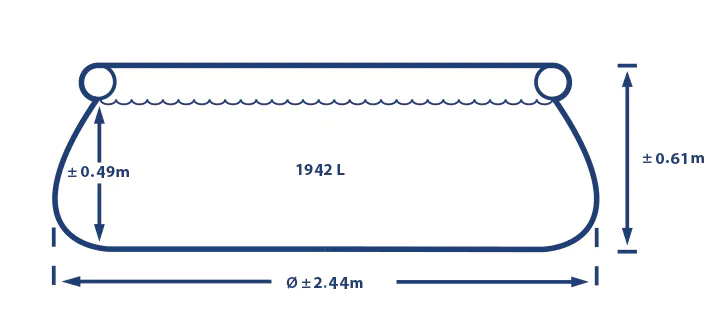 lijntekening Easy Set 244 x 61 Easy Set 244 x 61